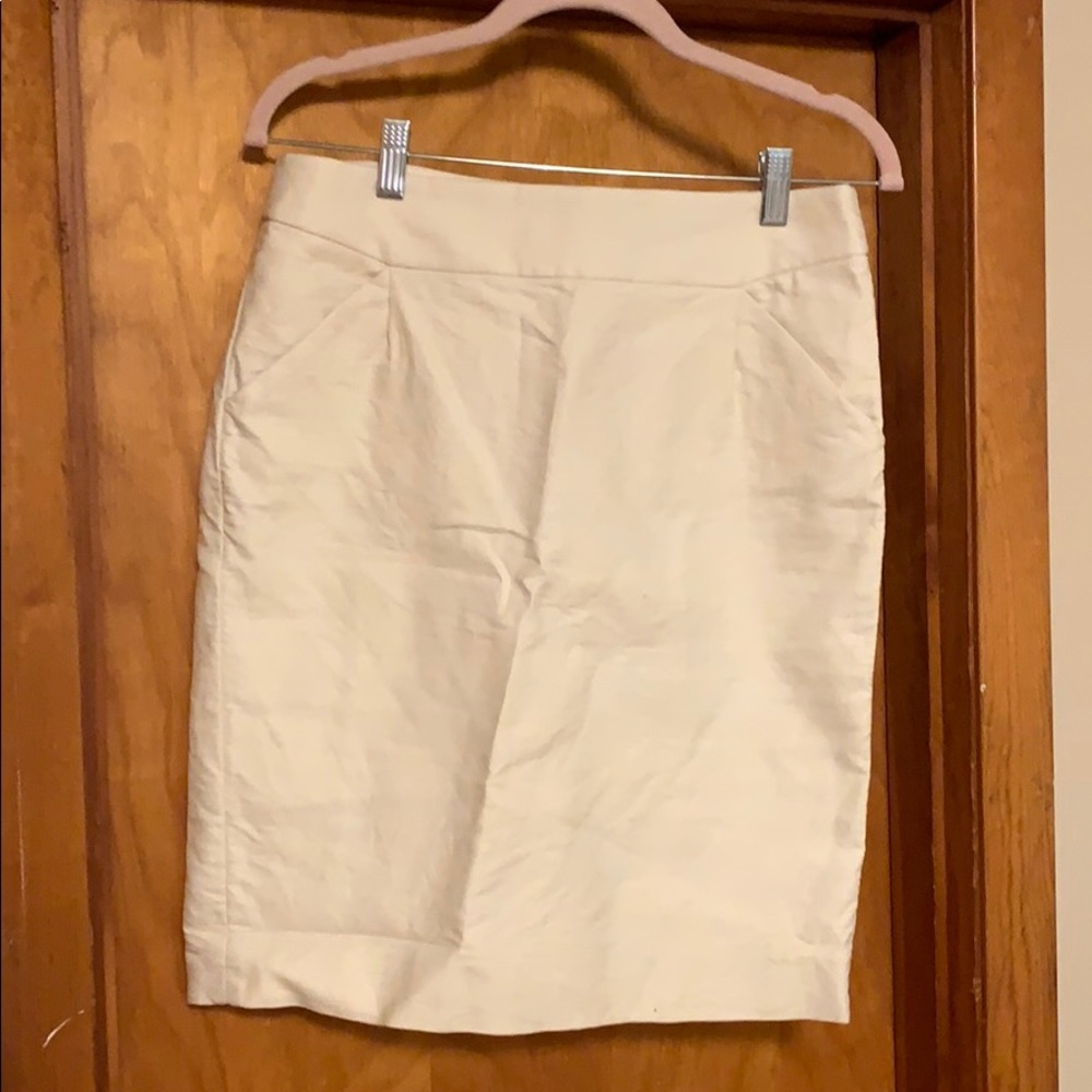J. CREW White Pencil Skirt